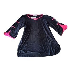 Inside Out Black Ava Top with Pink Trim
